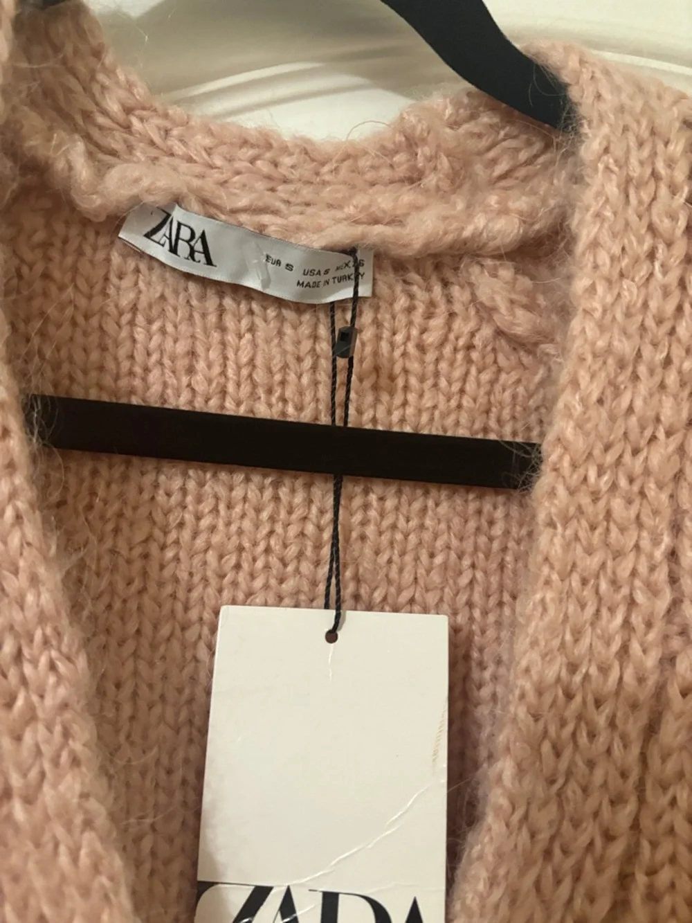 ZARA Blush Pink Cable & Bobble Knit Cardigan - Picture 3 of 6